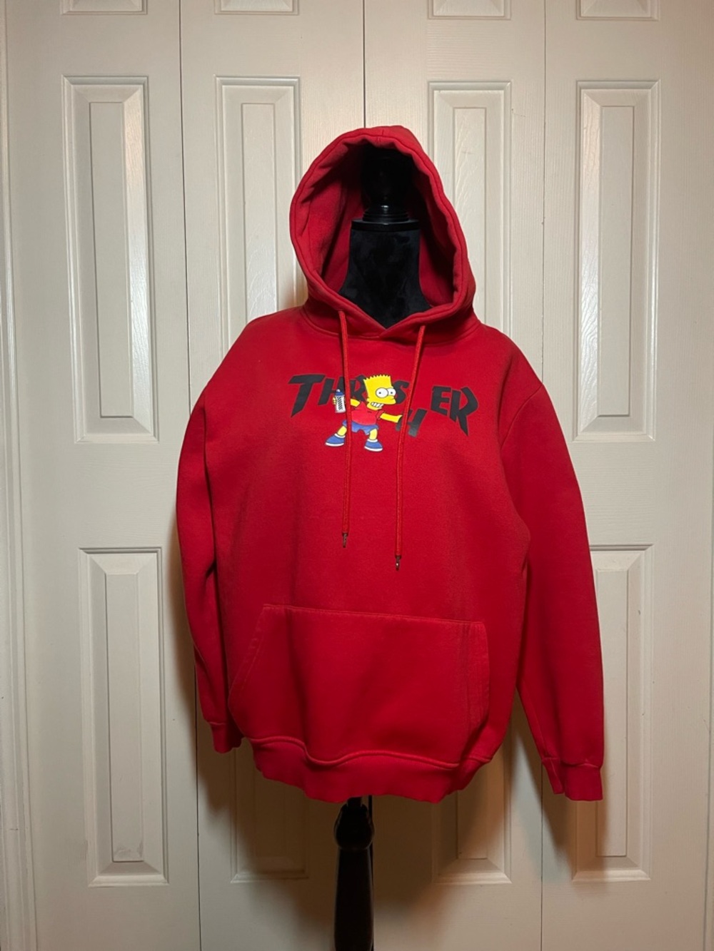 Off-White x Thrasher Red Bart Simpson Hoodie